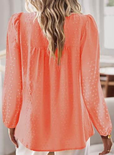 Image of Falechay Womens Tops Flowy Boho Dressy Casual Lace Cute Long Sleeve Shirts