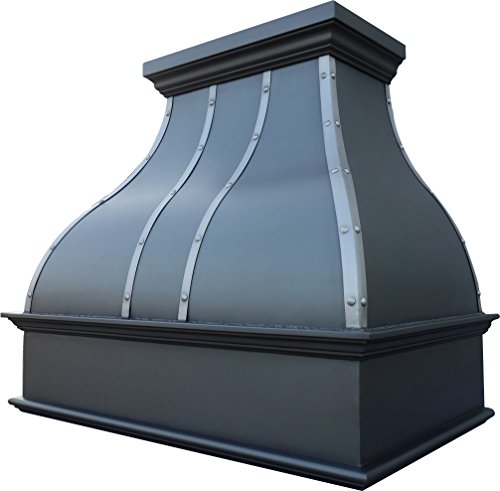 SINDA Handmade Copper Range Hood Cover with Commercial Grade Stainless Steel Vent, Inlcudes Fan Motor, Light, and Baffle Filter, Elegant Design, Beehive-Oil Rubbed Bronze, 42"Wx36"H, H25STRBOW4236