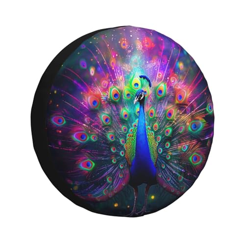 Image of Peacock Spare Tire Cover Weatherproof Universal Wheel Protectors Wheel Covers for Rv Camper Travel Trailer SUV Truck 17 Inch