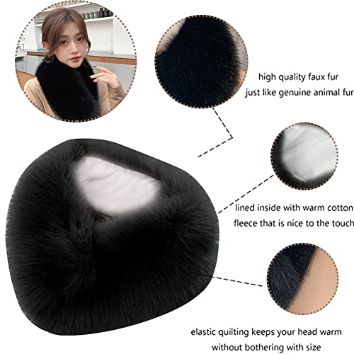 Plush Scarf Warm Faux Fur Scarf Winter Thick Collar for Match Sweater Coat Overcoat Girls for Women Pink2