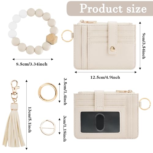 Image of KNGITRYI Wristlet Wallet for Women,RFID Keychain Wallet with Beaded Strap