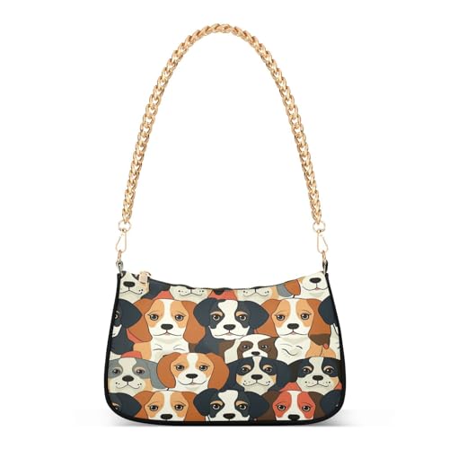 Shoulder Bags for Women Beagle Dog Hobo Tote Handbag Small Clutch Purse with Zipper Closure