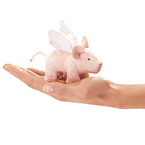 Folkmanis Mini Winged Piglet Finger Puppet, Multi-Colored, 1 EA