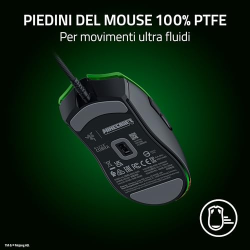 Cobra Minecraft Edition - Mouse da gioco leggero e cablato - Sensore da 8500 DPI (58 g, interruttori ottici per mouse di terza generazione, illuminazione croma, cavo Speedflex) Minecraft - Mouse gaming - Immagine 7
