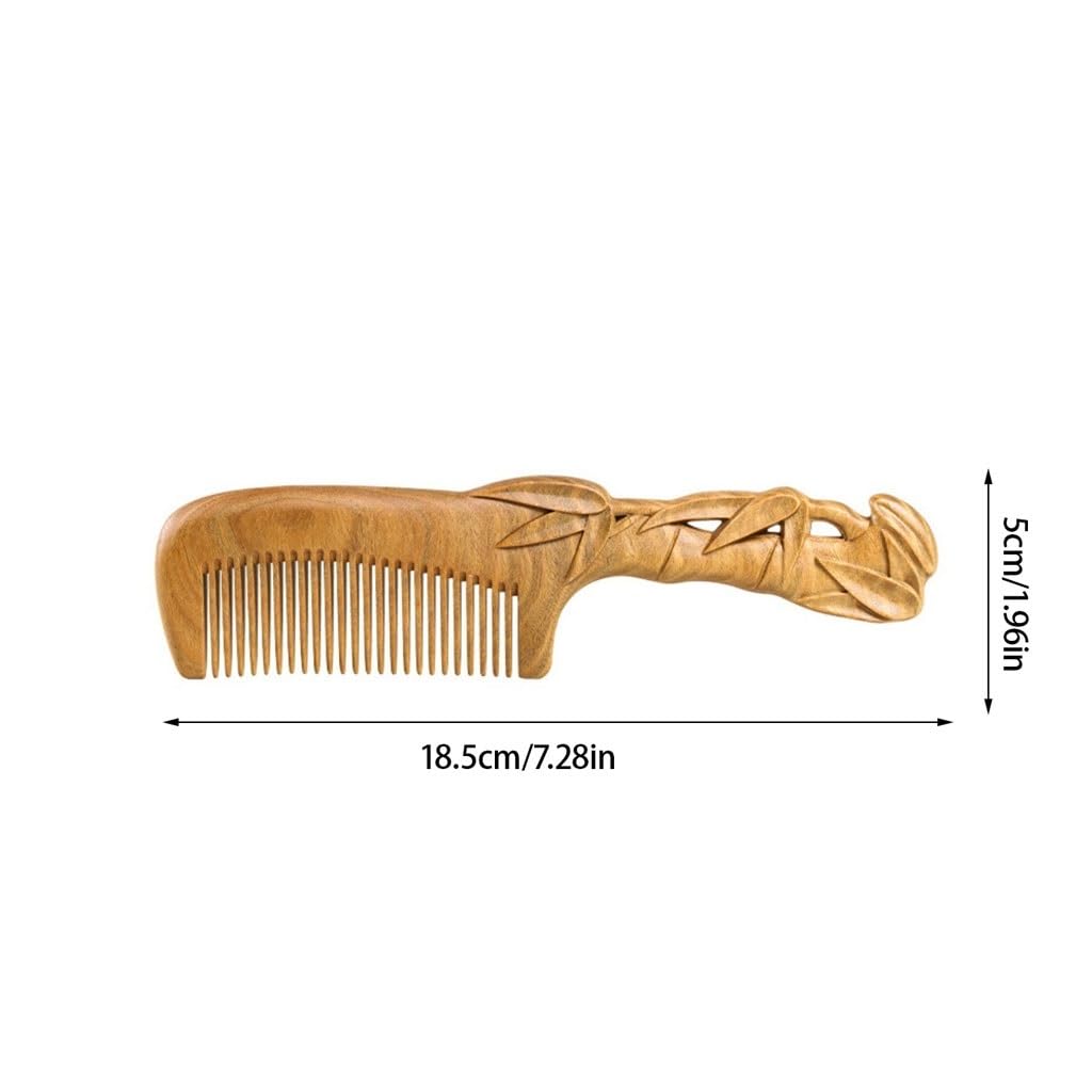 Peruka Grzebień Solid Wood Fine Tooth Comb Retro Massage Comb Bathroom Comb Suitable for Long Hair, Straight Hair, Wavy Hair, Curly Hair, Thick Hair Duże grzebienie do włosów