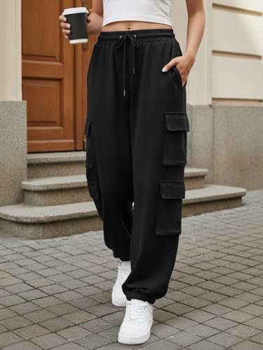 Image of Bewakoof Women's Cotton Super Loose Fit Joggers|Bewakoof Air 1.0 | Track pants for woman | Lower for women | Multipurpose | Activewear | Utility Pockets | Lightweight & Flexible Elastic Waist | Casual Joggers | Loose Fit