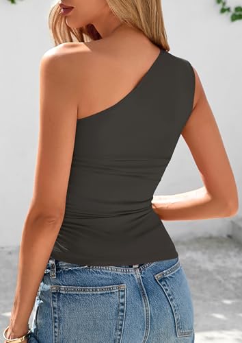 Image of PRETTYGARDEN One Shoulder Summer Tops for Women