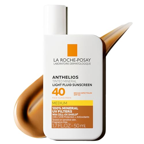La Roche-Posay Anthelios Tinted Sunscreen SPF 40+ | Broad Spectrum SPF + Antioxidants | Titanium Dioxide & Zinc Oxide Sunscreen | 4 Flexible Shades With No White Cast | Oil Free & Oxybenzone Free