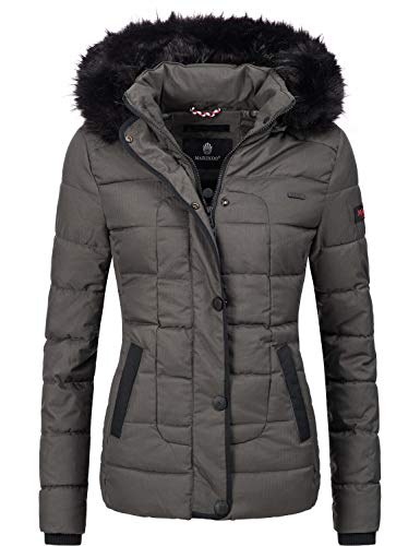 Preisvergleich Produktbild Marikoo Damen Winter Jacke Steppjacke Unique Anthrazit Gr. XS