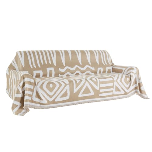 VEVOR Couchbezug (299 x 81 cm) Boho-Sofabezüge, Rutschfester Chenille-Kissenschutz für Ecksofas, waschbarer & kratzfester Loveseat-Schonbezug für Katzen-/Hundesofa-Schutz, Sofaüberzug Khaki