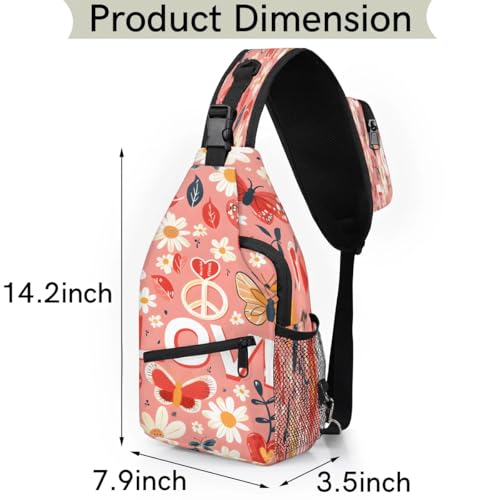 Sling Bag para Mujer y Hombre flores LGBT bolso de pecho miniatura 2