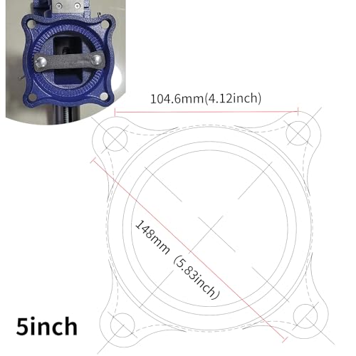 Image of Upgraded UPG 5-Inch Terminal Location Bench Vise with Ductile Iron Bench Vise 360 Multi-Purpose Bench Vice with Anvil and Positioning Pins, Clamp force 8800lbs, Red Swivel Vise
