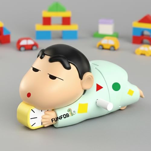 Image of FUNFOB Shinchan Moving Toy Action Figure Width -11cm Collectible PVC Multicolour | Shin-chan Moving - White