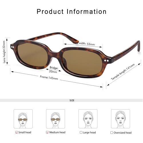 Retro Small Rectangle Sunglasses for Women Men Trendy Narrow Square Sunnies AP3729