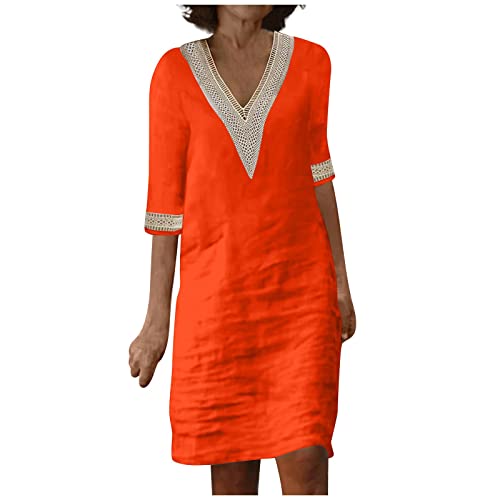 OIOLOYJM Plus Size Summer Dresses for Women 2025 Plus Size Dresses for Curvy Women 3/4 Sleeve Casual Boho Kaftan Dresses
