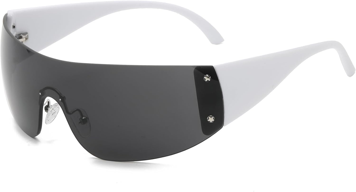 AIEYEZO Oversized Y2K Sunglasses for Women Men Trendy Retro