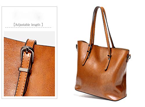 Image of Women's Vintage Large PU Leather Travel Handbag Hobo Bag Shoulder Bag Sling Bag Cross Body Bag Brown