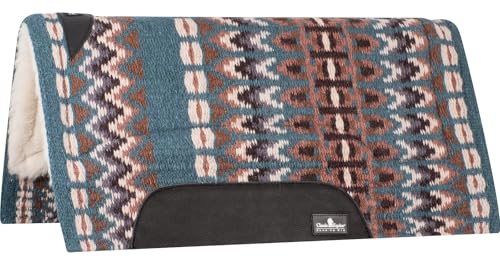 Classic Equine SensorFlex Blanket Top Straight Pad, 1-inch, Peacock-Cashmere, 32 x 34