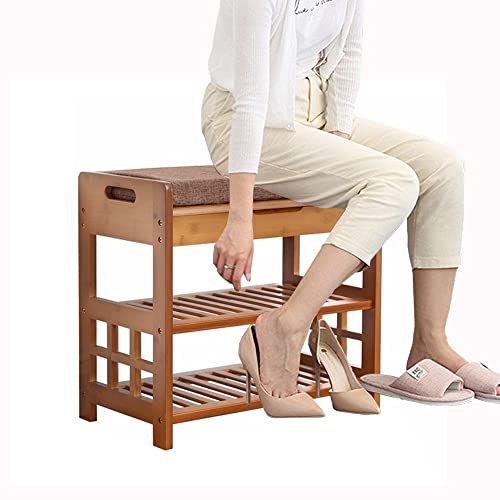 Étagère à chaussures à 2 niveaux et banc de rangement multifonction avec siège