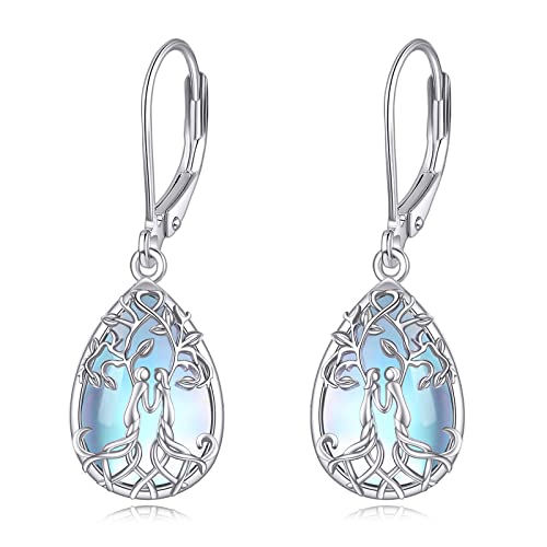 Image of YFN Sister Earrings Gifts from Sister, Sterling Silver Crystal Sister Earrings Jewelry, Birthday Jewelry Gift for Sisters