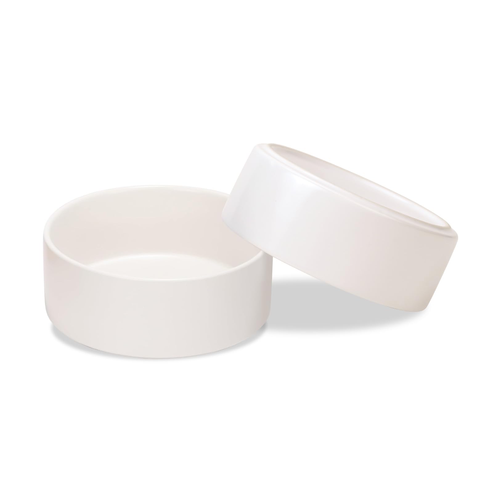 SPUNKYJUNKY Keramik Hundenapf 2pcs Fressnapf Futternapf Katzennapf Napf für Katzen und Hunde (1250ml, Weiß)