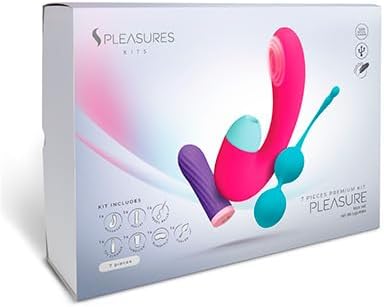 Kit de juguetes eróticos marca S Pleasures Kits Pleasure Kit es un increíble pack de 2 juguetes, 1 producto de salud íntima, 2 productos de cosmética erótica y 2 elementos del mundo bondage