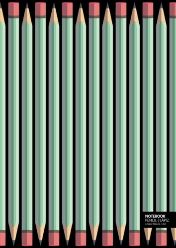 Pencil Notebook - A4: (Dark Green Edition) Fun notebook 192 lined pages (A4 / 8.27x11.69 inches / 21x29.7cm)