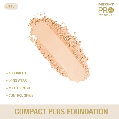 Image of INSIGHT Professional Compact Plus Foundation 15g - Shade LN13 | Creamy Pressed Powder Base with Flawless Coverage, Long Lasting & Smooth Finish