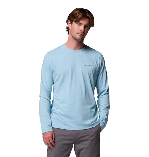 T-shirt de randonnée à manches longues Columbia homme col rond bleu M
