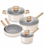 KOCH SYSTEME CS Nonstick Ceramic Cookware Set, Nonstick Pots and Pans Set with Stay-Cool Handles, Non-toxic Ceramic Kitchen Cooking Set, Induction Compatible Dishwasher Safe, PFAS and PFOA Free