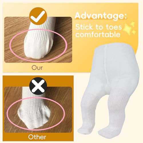 Zando 3Pack Newborn Baby Girls Tights Infant Cable Knit Winter Cotton Warm Footed Tights Leggings Stockings Pantyhose 0-4T3
