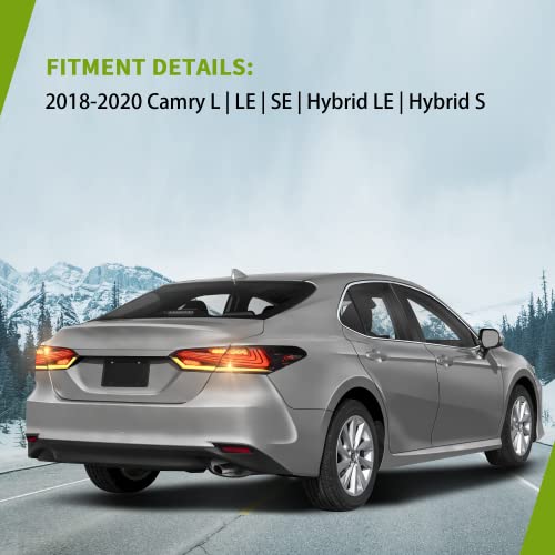 Autosaver88 Led Tail Light Assembly Bulb And Harness Included Compatible With 2018 2019 2020 Camry Tail Lights Replacement, Smoke Tail Lamp Assemblies Sold In Pairs #TOP5