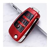 Llavero Fashion TPU TPU Fibra de carbono Textura Caja de clavija Cubierta de la caja, Adecuado para Audi A3 A4 A4L A5 A6 A6L B5 B6 B7 B8 B9 C5 C6 Q3 Q5 Q7 S5 S7 RS3 TT 2020 ( Color Name : A red )