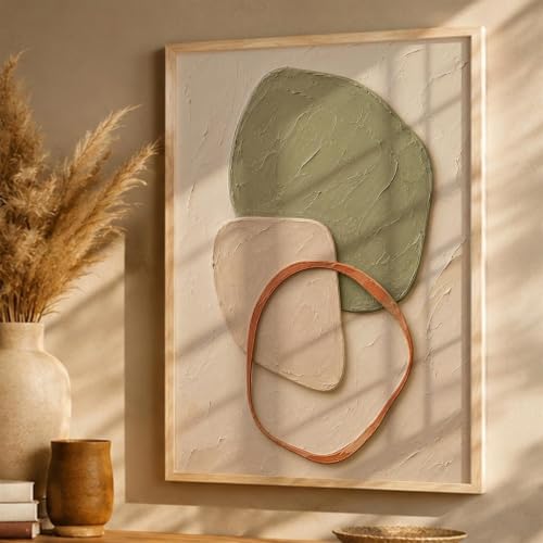 Image of kotart Decorative Boho Wall Art Painting With Frame | Boho Painting For Living Room Bed Room Hotel Wall Decor Digital Reprint (26X38 inch)