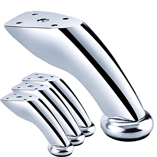 Bssowe 4 Pièces Pieds des Meubles, Pieds en Fer chromé, Pied de Canapé Inclinaison, Pieds De Table Basse, Pied de Table Obliques, pour Canapés, Chaises,...