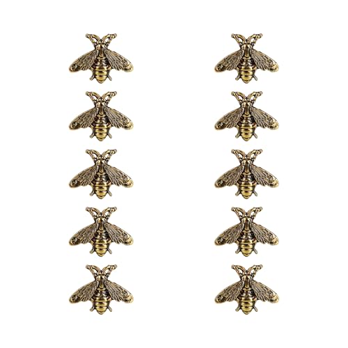 Image of 10 Pack Cute Funny Vintage Bee Brooches Pin Set Fashion Retro Animal Themed Lapel Brooches Jewelry Suit Brooch for Men Women Gold Silver Plated