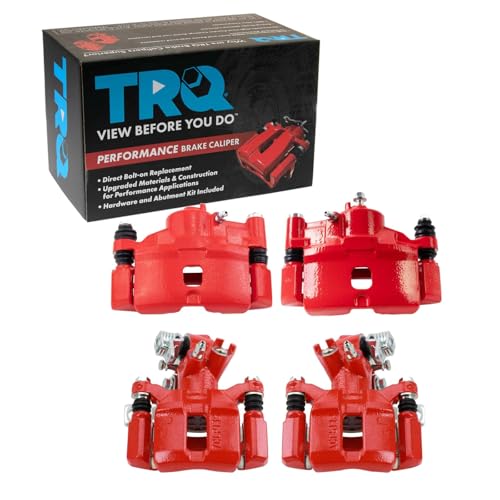 Image of TRQ Performance Front and Rear Brake Caliper Set Coated Brackets Compatible with 1992-1993 1999-2000 Honda Civic 1993-1997 Honda Civic del Sol