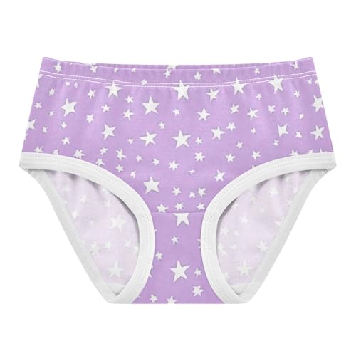 Purple White Lilac Stars Girls Underwear Toddlers 2t Cotton Little Girl Panties Florals Briefs Kids Undies