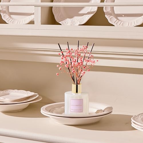 Image of Cocorrina Reed Diffuser Sets - 6.7 oz. White Peach& Oolong Scented Diffuser with 8 Sticks Home Fragrance Reed Diffuser for Bathroom Shelf Decor
