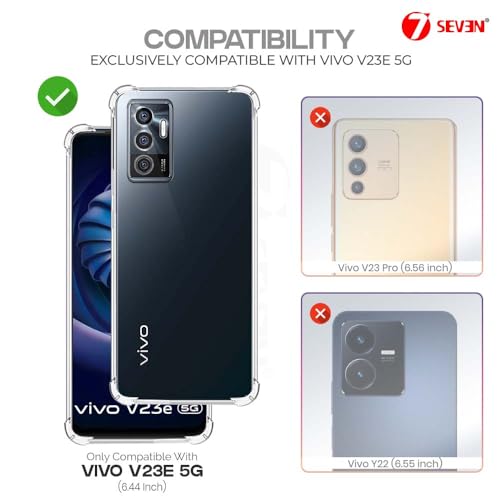 Image of 7SEVEN Back Cover for VIVO V23E 5G | Y75 4G Transparent Mobile Back Case Shock Proof Design Camera Edges Protection Crystal Clear Phone Case Silicon Soft TPU and Flexible Bumper Phone Cover