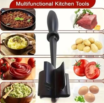 Meat Chopper for Hamburger, Premium Heat Resistant Masher and Smasher for Ground Beef, Ground Turkey and More, Nylon Ground Beef Chopper Tool and Meat Fork, Non Stick Mix Chopper