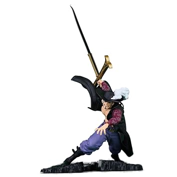 Offo Dracule Mihawk Action Figure – One Piece Collectible Toy Figure for Desk, Table & Room Decor – Gift for Anime Fans