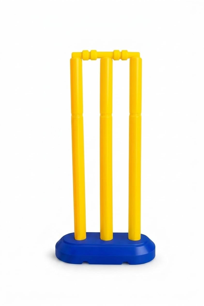 SPRAWA Kids Plastic Cricket Stumps Set | 51 cm Lightweight Cricket Wickets with 1 Big Bail | Durable Plastic Stumps for Boys & Girls | Indoor & Outdoor Cricket Practice Toy-image-8