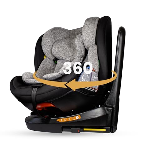 MEIN I-Size Seggiolino Auto 0-36 kg Isofix per 40-150 cm Seggiolino Auto Girevole a 360° con Seduta Reclinabile e Cintura di Sicurezza 5 Punti Gruppo 0+ 1/2/3 ca. 0-12 anni