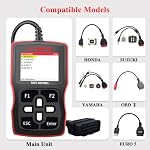 601Pro Scanner de moto, outil de diagnostic de moto avec 2,4'' LCD, Motocycle OBD2 Scanner avec ECU Numériser, lire & Effacer les codes, le flux de données en direct, le cadre de gel pour Honda Yamaha Suzuki