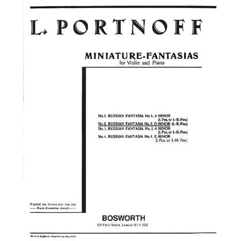 Russian Fantasia No.2 in d minor for Violin & Piano Cover