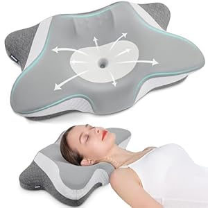 DONAMA Cervical Neck Pillow for Sleeping, Ergonomic Memory Foam Pillows with Built-in/Removable Small Neck Support Pillow, Contour Bed Pillows for Side Back Stomach Sleepers with Cooling Pillowcase