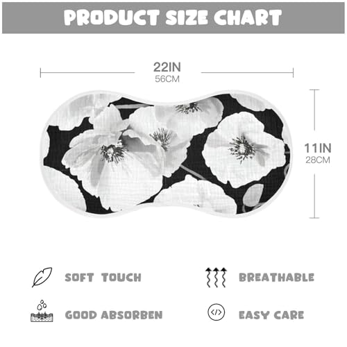 Poppies Blossom Floral Black Burp Cloths for Babies Burp Rag Cotton Spit Up Rag for Babies Newborn4