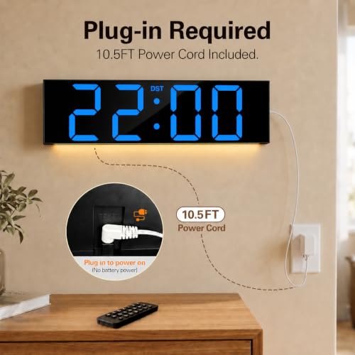 Image of JALL 22 inch Extra Large Digital Wall Clock, Giant LED Display with Remote Control, Digital Clock with Jumbo Numbers, Countdown Timer for Gym, Office, Living Room, Classroom, Home Decor, Warehouse