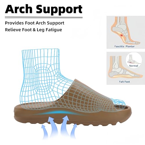 Image of Shoquis Cloud Slides Sandals for Women Men, Pillow Slippers,Open Toe Garden Shoes,sandals women,Drying Soft Lightweight Shower Shoes for Indoor and Outdoor